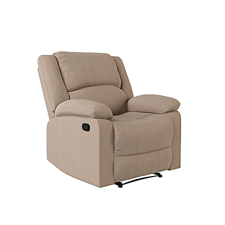 Lifestyle Solutions Relax A Lounger Price Microfiber Manual Recliner, Beige