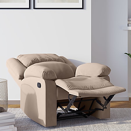 Beige microfiber online recliner