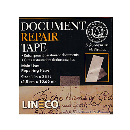 Lineco Document Repair Tape, 1" x 420", Pack Of 2