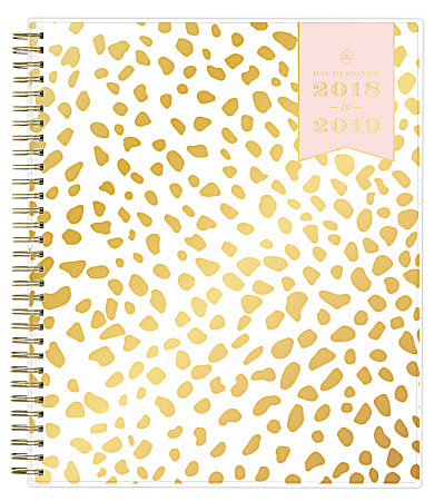 Day Designer for Blue Sky™ Monthly Planner, 10" x 8", Gold Spotty, July 2018 to June 2019