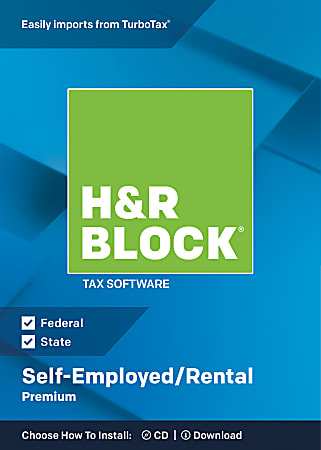 H&R Block® Premium 2018 Self-Employed/Rental Property Owners Tax Software, Disc