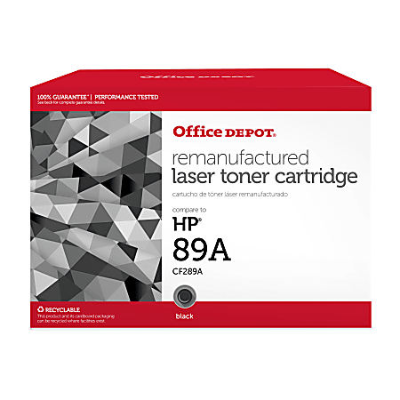 Office Depot® 89A Remanufactured Black Toner Cartridge Replacement (Reused OEM Chip) For HP 89A (CF289A)