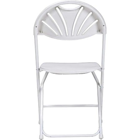 Dorel Zown Premium Fan Back Folding Chair - White Seat - White Polyethylene Back - White Powder Coated Steel Frame - Four-legged Base - 8 / Carton Dorel Zown Premium Fan Back Folding Chair - White Seat - White Polyethylene Back - White Powder Coated Steel Frame - Four-legged Base - 8 / Carton