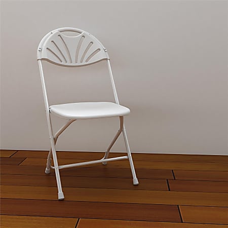Dorel Zown Premium Fan Back Folding Chair White Seat Color White