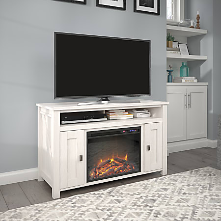Ameriwood Home Farmington Electric Fireplace TV Console For 50 TVs Ivory ODP Business Solutions