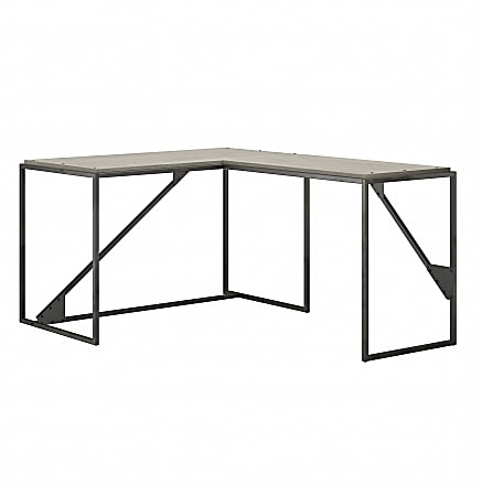 Bush Business Furniture Refinery 50"W L-Shaped Industrial Corner Desk, Cottage White, Standard Delivery