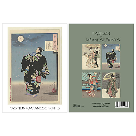 Retrospect Blank Note Cards With Envelopes, 5 3/8" x 7 1/8", Fashion In Japanese Prints, Pack Of 20