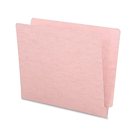 Smead® Color 2-Ply End-Tab Folders, Letter Size, Straight Cut, Pink, Box Of 100