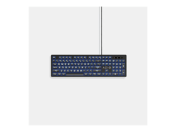 Azio Vision Large Font USB Keyboard, Standard, Red/Blue/Purple, KB512