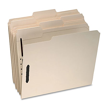 Oxford® Top-Tab File Folders With Fasteners, Letter Size, 2 Fasteners, Manila, Box Of 50