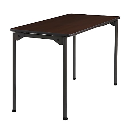 Iceberg Maxx Legroom-Series Wood Folding Table, 24"W x 48"D, Walnut/Black