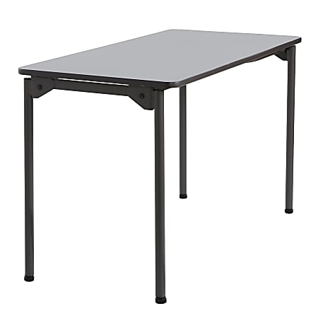 Iceberg Maxx Legroom-Series Wood Folding Table, 24"W x 48"D, Gray/Black