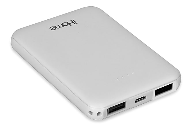 iHome Ultra-Compact 5000mah Power Bank, White