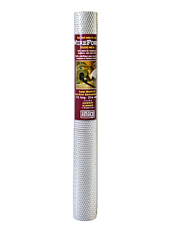 Amaco WireForm Metal Mesh, Aluminum, Woven Studio Mesh, 3/8" Pattern, 5' x 20" Roll
