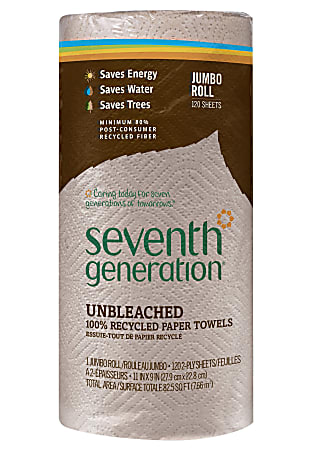 Seventh Generation™ 2-Ply Paper Towels, 100% Recycled, Brown, Roll Of 120 Sheets