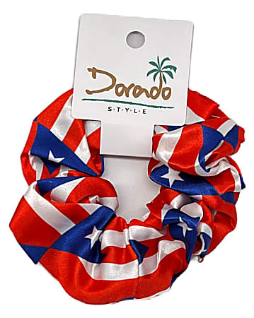 Dorado Hair Scrunchie, 3", Puerto Rican Flag