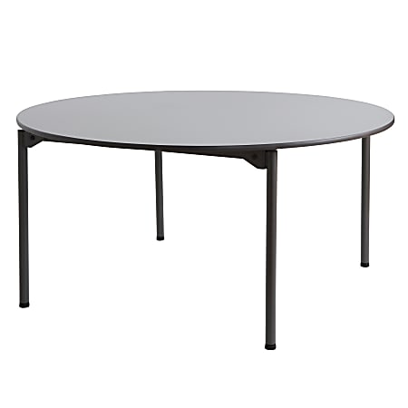 Iceberg Maxx Legroom-Series Wood Folding Table, 60" Round, Gray/Black