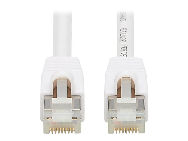 Tripp Lite Safe-IT Cat6a Ethernet Cable Antibacterial Snagless PoE M/M 5ft  - 10 Gbit/s - Shielding - Gold Plated Contact - CMX - 26 AWG - White