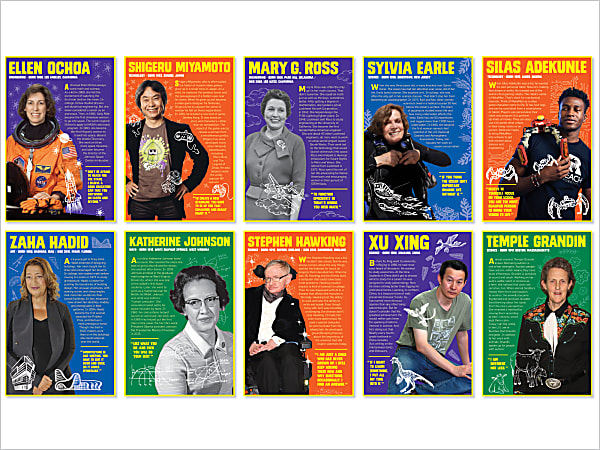 Scholastic® Teacher's Friend Stars Of STEAM Bulletin Board Set, Grades 3 - 6