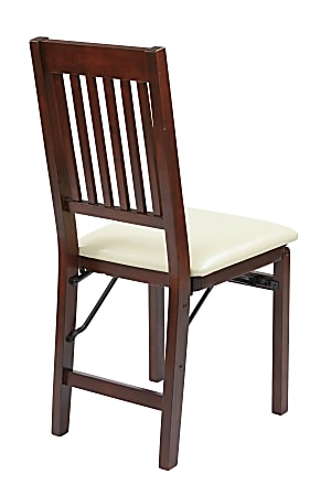 Office Star™ Hacienda Mission Back Folding Chairs, Cream, Set Of 2