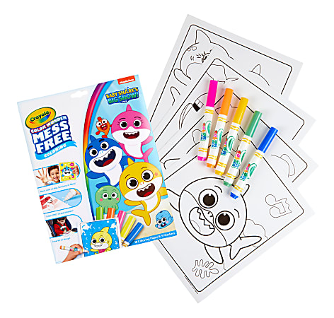 Crayola® Color Wonder Mess-Free Coloring Pads & Markers, Baby Shark, Pack Of 2 Sets