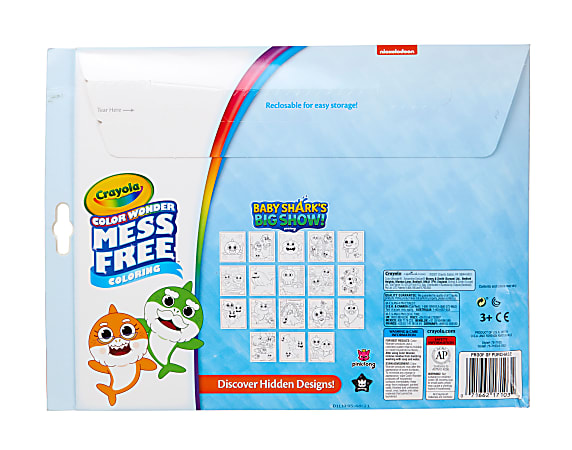 Crayola Color Wonder Mess Free Coloring Pads Markers Baby Shark Pack Of