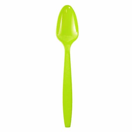 JAM PAPER Big Party Pack of Premium Plastic Spoons, Lime Green, 100 Disposable Spoons/Box 