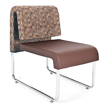 OFM Uno Lounge Chair, 20 1/2"H x 28 1/2"W x 28 1/2"D, Copper/Brown