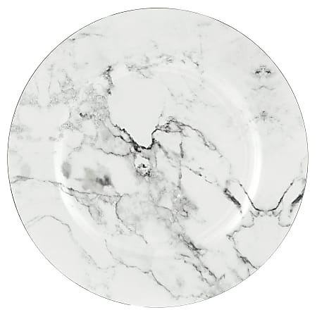 Amscan Printed Plastic Charger Plates, 13", Marble, Set Of 2 Plates