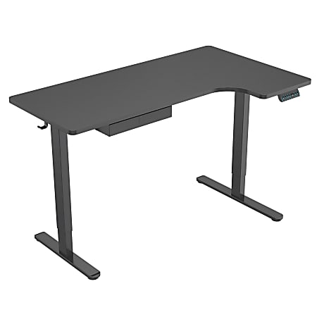 Mount-It! L-Shaped Electric Height-Adjustable Sit-Stand Desk, Black
