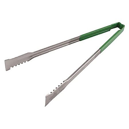 Vollrath 16" Tongs With Antimicrobial Protection, Green