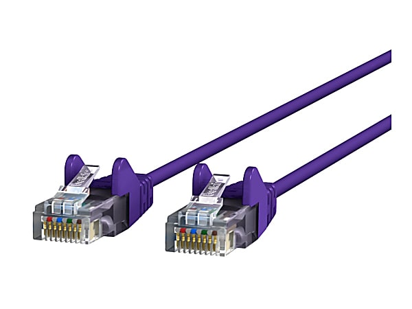 Belkin Slim - Patch cable - RJ-45 (M) to RJ-45 (M) - 14 ft - UTP - CAT 6 - molded, snagless - purple