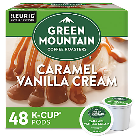 Green Mountain Coffee® Caramel Vanilla Cream Coffee K-Cup® Pods, Light Roast, Box Of 48 Pods