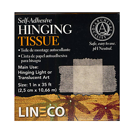 Lineco Self-Adhesive Hinging Tissues, 1" x 35', Pack Of 2