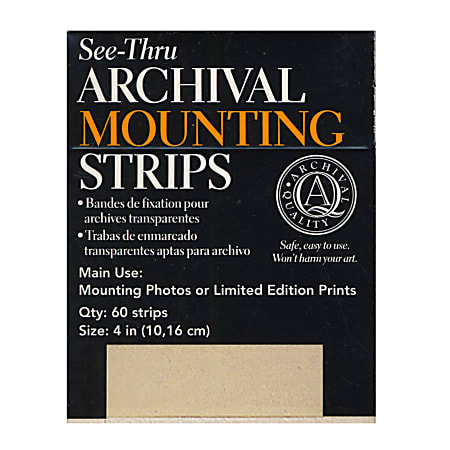 Lineco Self-Stick Mounting Strips, 4", 60 Strips Per