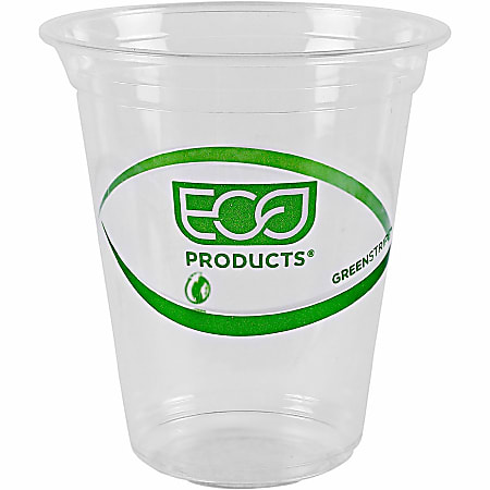 Eco-Products GreenStripe Cold Cups - 50 / Pack - Clear, Green - Polylactic Acid (PLA) - Cold Drink