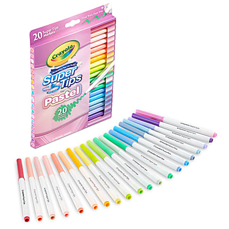 Crayola Super Tips Washable Markers - Fine Marker Point - Assorted - 20 /  Set - ICC Business Products