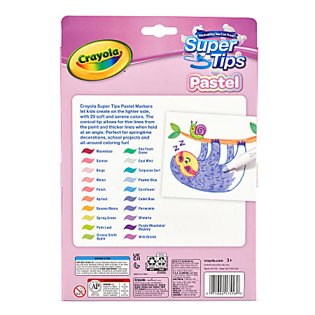 BRAND NEW ** CRAYOLA ~ Washable ~ SUPER TIPS Markers 20 WASHABLE MARKERS