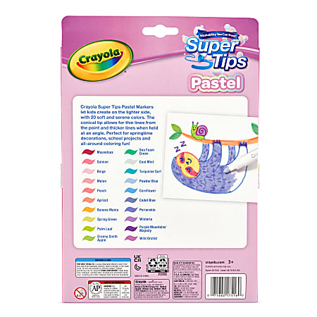 Crayola Supertips 100 Plumones Lavables+ Stabilo Boss Pastel