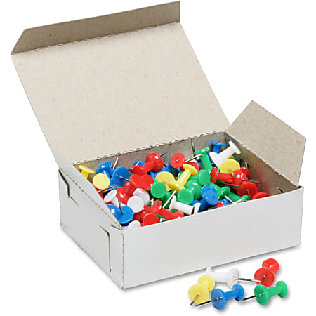 SKILCRAFT® Color Pushpins, Assorted Colors, Box Of 100 (AbilityOne 7510-01-207-3978)