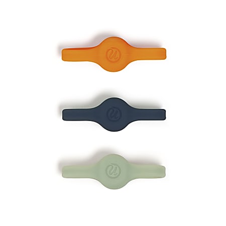 U Brands&reg; Magnetic Silicone Cord Organizers, 5/8", Assorted Colors, Set Of 3 Organizers, 7146U06-24