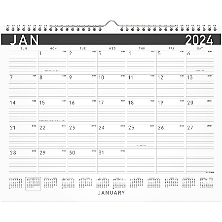 2024 AT-A-GLANCE® Contemporary Monthly Wall Calendar, 15" x 12", January to December 2024, PM8X28