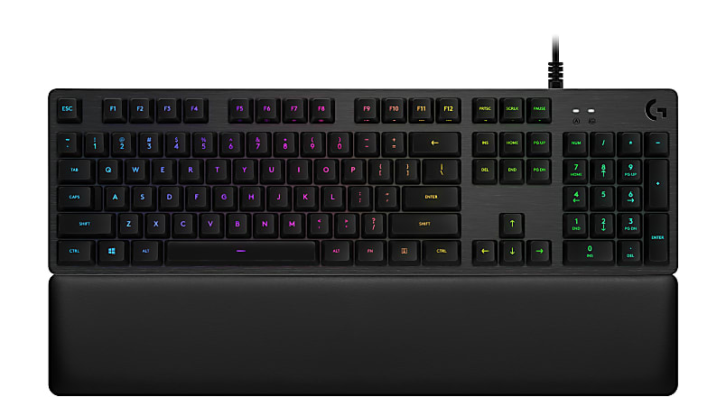 Logitech® G513 RGB Wired Gaming Mechanical Romer-G Tactile Switch Keyboard, Carbon