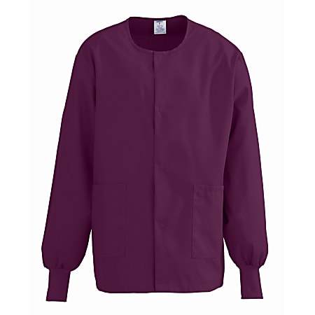 Medline ComfortEase™ Unisex Warm-Up Scrub Jacket, Small, Wine
