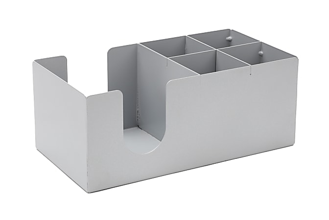 Mind Reader 5-Compartment Condiment Station, Silver