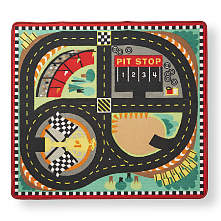 Melissa & Doug Round The Speedway Race Track Rug, Pre-K To Grade 2