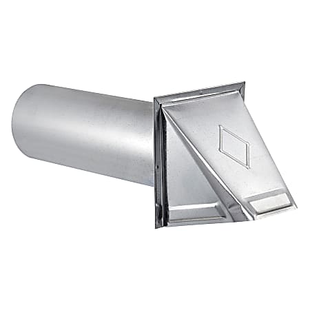 Lambro 26-Gauge Galvanized Steel Wall Exhaust Hood Bath Fan Vent with Damper, Wire-Mesh Screen, and 11- in. Pipe, Silver, 34400GMS