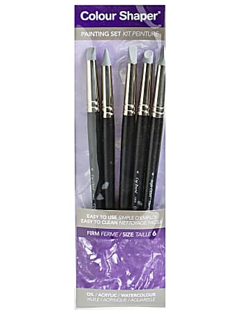 Colour Shaper Painting And Pastel Blending Tools, No. 6, Assorted Firm, Black, Set Of 5