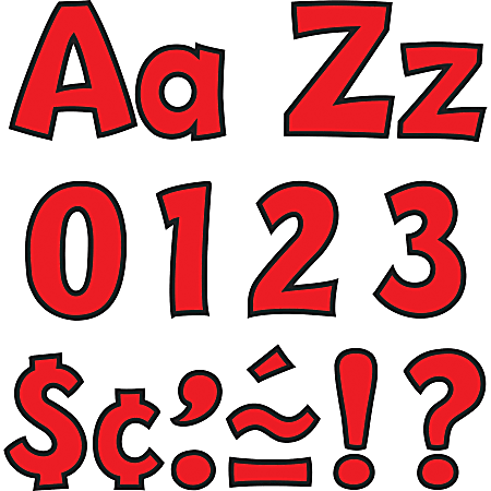 Trend® Ready Letters® 4" Letters, Playful Combo, Red, Pack Of 70