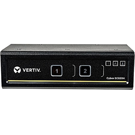 Vertiv Cybex SC900 Secure Desktop KVM Switch | 2 Port Dual-Head| HDMI | TAA - 4K UHD | NIAP PP 3.0 Compliant | Audio/USB | Secure Isolated Channels | 3-Year Full Coverage Factory Warranty - Optional Extended Warranty Available